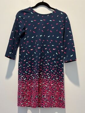 Vineyard Vines Girls Whale Print Shift Dress Navy Pink Size 14 Large